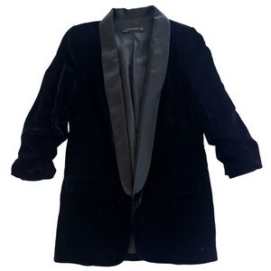 zara black velvet blazer
